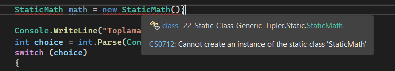 Static Class Instance
